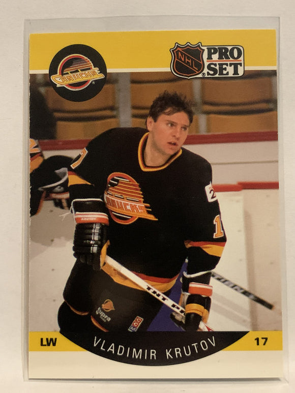 #296 Vladimir Krutov Vancouver Canucks 1990-91 Pro Set Hockey Card
