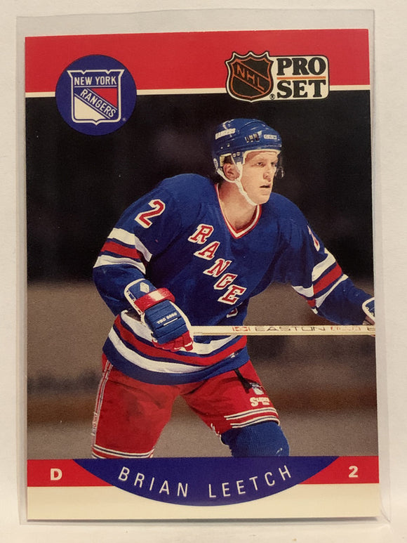 #201 Brian Leetch New York Rangers 1990-91 Pro Set Hockey Card