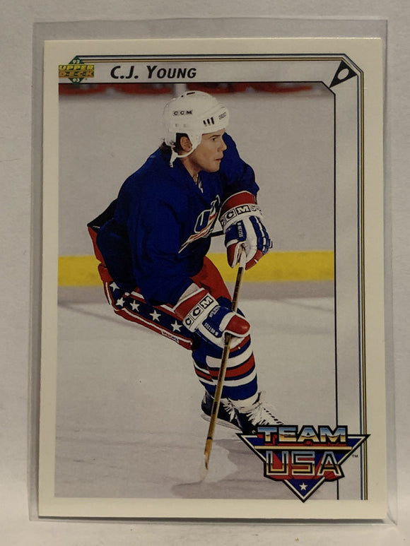 #395 C.J. Young Team USA 1992-93 Upper Deck Hockey Card