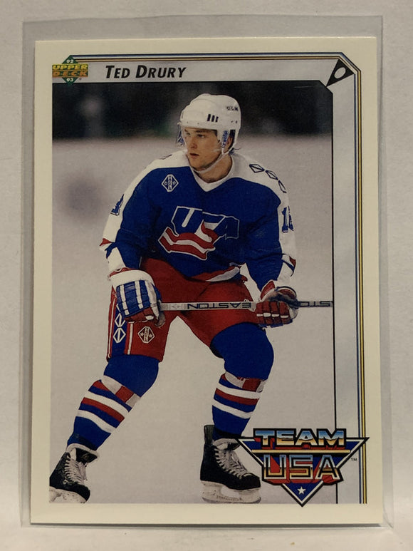 #396 Ted Drury Team USA 1992-93 Upper Deck Hockey Card