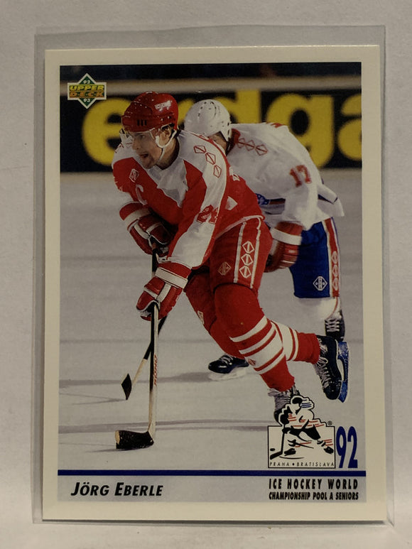 #384 Jorg Eberle Switzerland 1992-93 Upper Deck Hockey Card