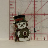 Snowman Holding a Wreath Lapel Hat Pin