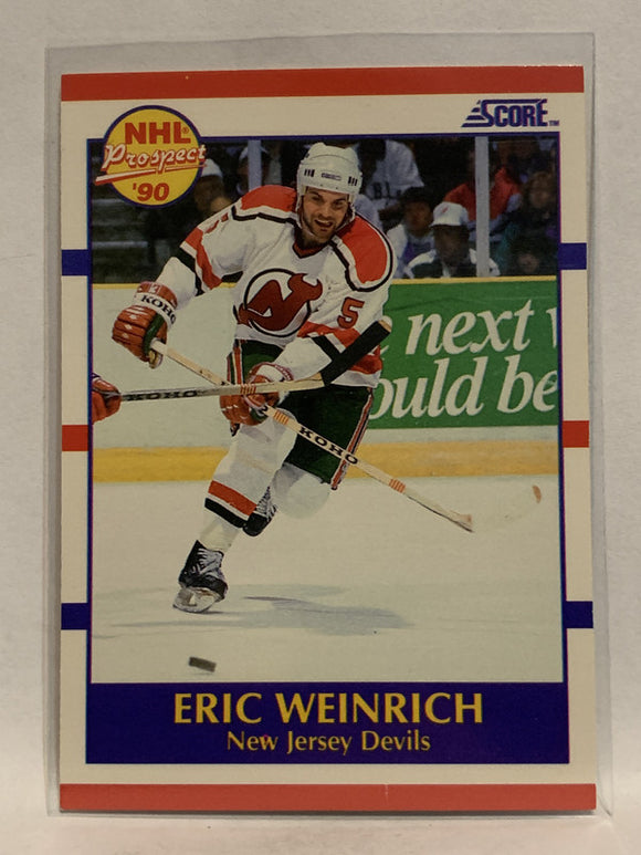 #389 Eric Weinrich Rookie New Jersey Devils 1989-90 Score Hockey Card