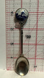 Blue White Windmill Souvenir Spoon