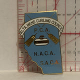 Alta Mens Curling Council P.CA. N.A.C.A. S.A.C.A Lapel Hat Pin