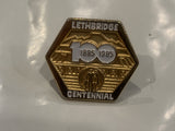 Lethbridge Centennial 1885 1985 Alberta Logo Lapel Hat Pin