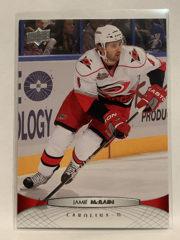 #168 Jamie McBain Carolina Hurricanes 2011-12 Upper Deck Series One Hockey Card