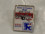 Town N Country Bowl 200 Club Real Bowling Logo Lapel Hat Pin