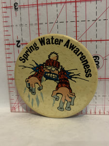 Spring Water Awareness  Button Pinback