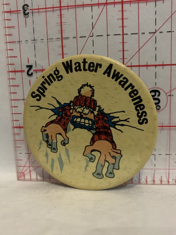 Spring Water Awareness  Button Pinback