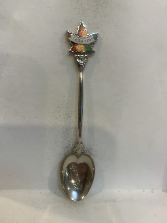 Yorkton Saskatchewan Canada Maple Leaf Souvenir Spoon