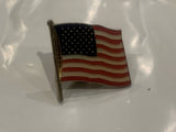 Waving USA American Flag Lapel Hat Pin