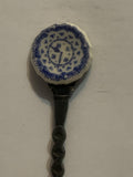 Blue White Clock Souvenir Spoon