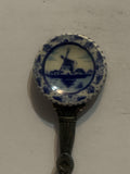 Blue White Windmill Souvenir Spoon