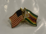 USA Zimbabwae Friendship Flags Lapel Hat Pin