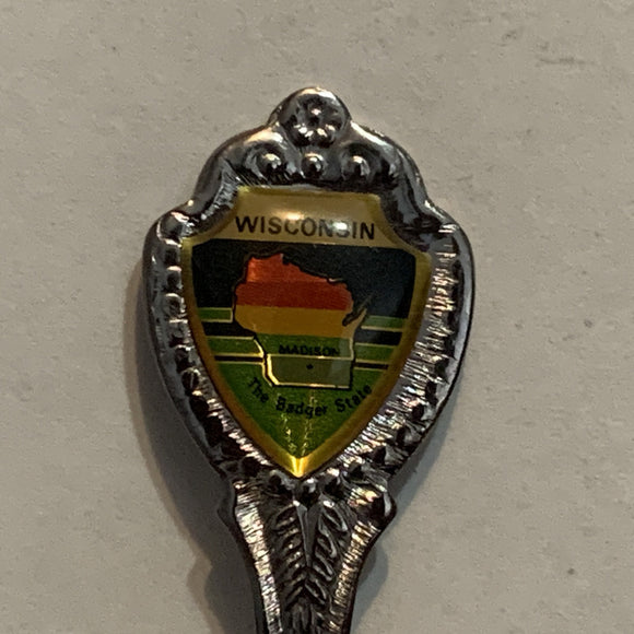 Wisconsin The Badger State Collectable Souvenir Spoon CB