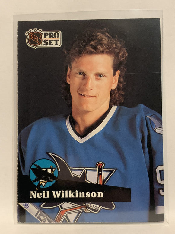 #328 Neil Wilkinson San Jose Sharks 1991-92 Pro Set Hockey Card