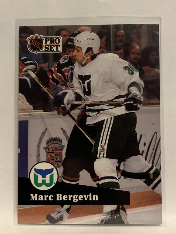 #397 Marc Bergevin Hartford Whalers 1991-92 Pro Set Hockey Card