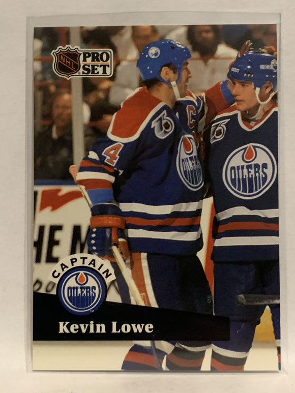 #572 Kevin Lowe Edmonton Oilers 1991-92 Pro Set Hockey Card
