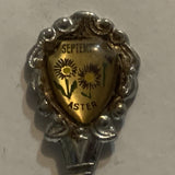 September Aster Flowers Collectable Souvenir Spoon EJ