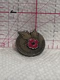2005 Year of the Veteran Red Poppy Maple Leaf  Lapel Pin