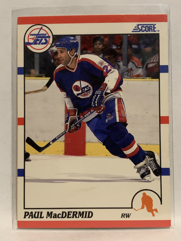 #296 Paul MacDermid Winnipeg Jets 1990-91 Score Hockey Card
