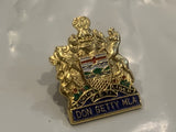 Don Getty MLA Alberta Coat of Arms Lapel Hat Pin
