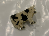 Black & White Dairy Cow Holstein Lapel Hat Pin