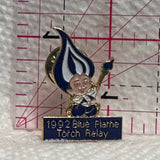 1992 Blue Flame Torch Relay  Lapel Pin