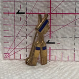 Curling Rock Brooms  Lapel Pin