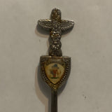 Cranbrook Gold Panner Totoem Pole Collectable Souvenir Spoon EL