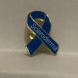Scleroderma Blue Ribbon Lapel Hat Pin