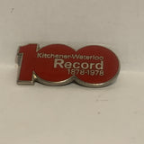 100 Kitchener Waterloo Record 1878 1978 Lapel Hat Pin