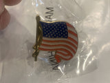 Waving USA American Flag Lapel Hat Pin
