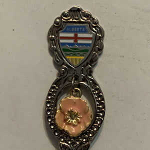 Columbia Icefields Alberta Wild Rose Flower Collectable Souvenir Spoon CD