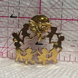 Guardian Angel Children Dancing  Lapel Pin