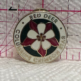 Red Deer Colubine Crimson Star  Lapel Pin