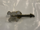 Skull and Cross Bones Guitar Lapel Hat Pin