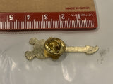 Skull and Cross Bones Guitar Lapel Hat Pin