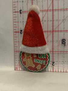 Oh Snap Ginerbread Santa Hat Button Pinback