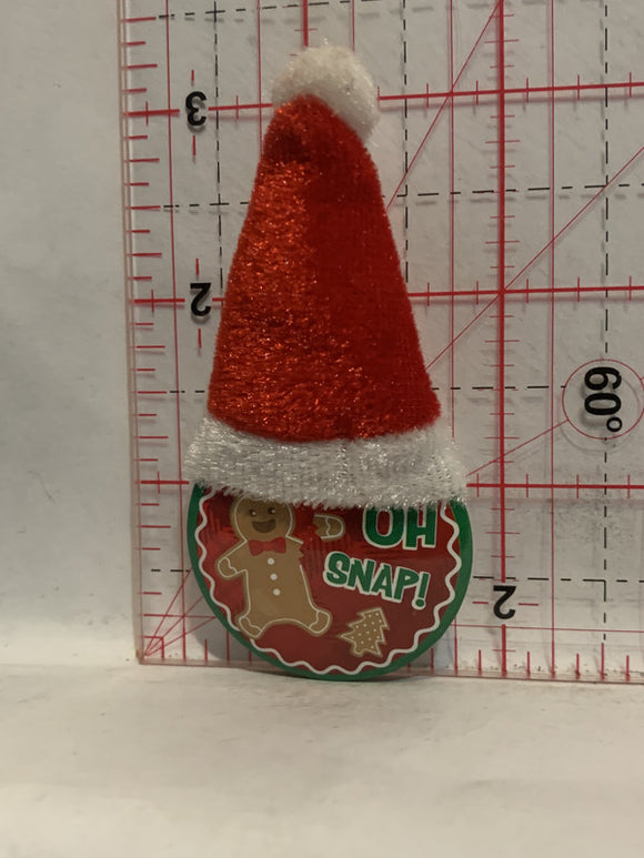 Oh Snap Ginerbread Santa Hat Button Pinback