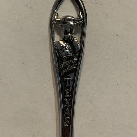 Texas Lone Star State Bull Flag Collectable Souvenir Spoon CE