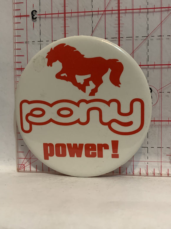 Pony Power Button Pinback