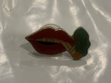 Smoking Lips Lapel Hat Pin