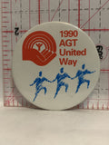 1990 AGT United Way Button Pinback