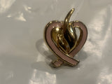 Flames Pink Ribbon Heart Lapel Hat Pin