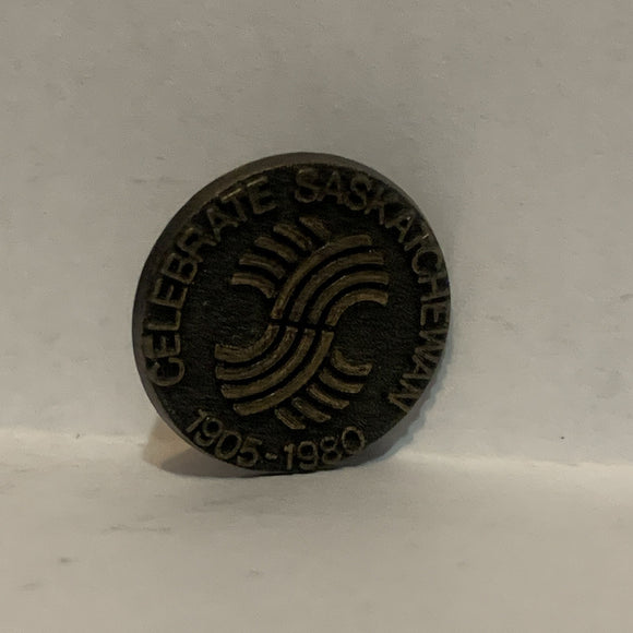 Celebrate Saskatchewan 1905 1980 Logo Lapel Hat Pin