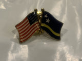 USA Curaco Friendship Flags Lapel Hat Pin