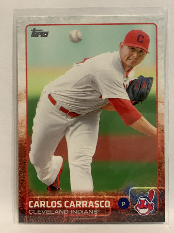 #630 Carlos Carrasco Cleveland Indians 2015 Topps Series two Baseball Card