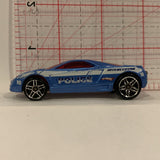 Blue Police Interceptor Cadillac Cien ©2002 Hot Wheels Diecast Car BK